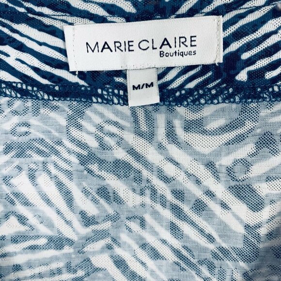 v- neck zipper collar 3/4 sleeve t-shirt top  blouse size med Marie Claire - Picture 2 of 16